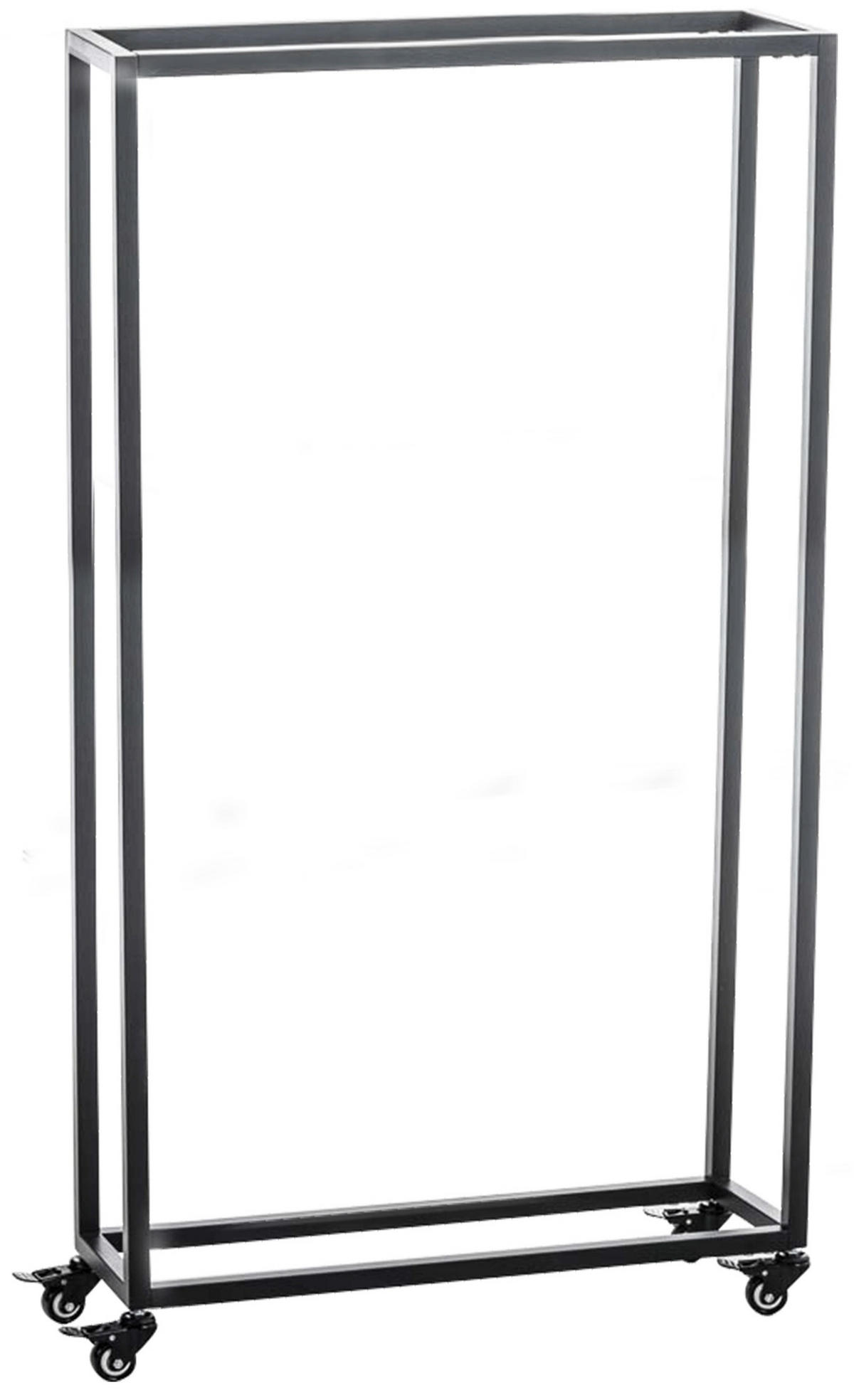 KAMINHOLZREGAL innen Metall BETTA mit Rollen 25x60x150 cm - Schwarz, Metall (60/150/25cm) - DELUKE