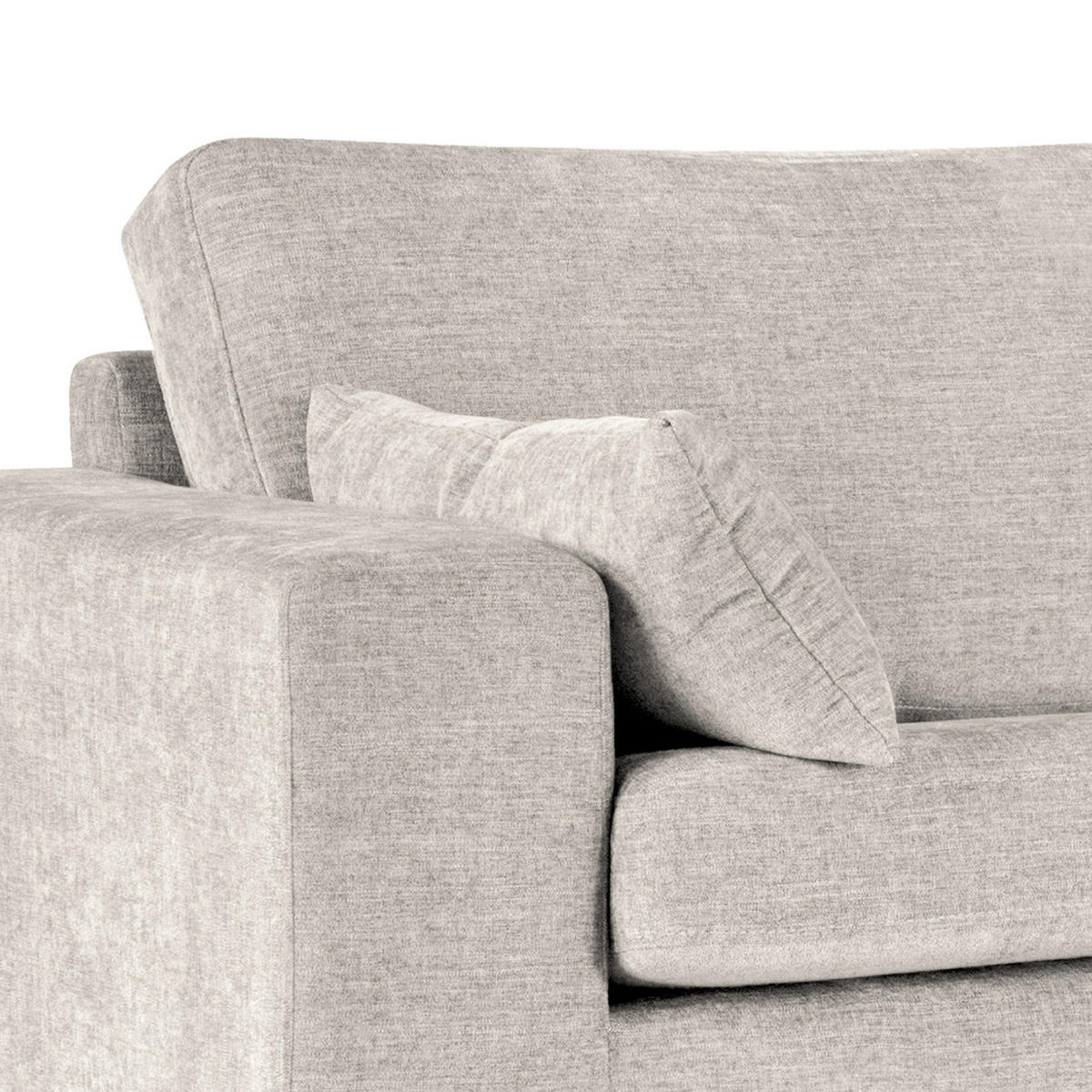 ECKSOFA mit Ottomane - Eichefarben/Grau, Eichenholz/Textil (287/219cm) - home24