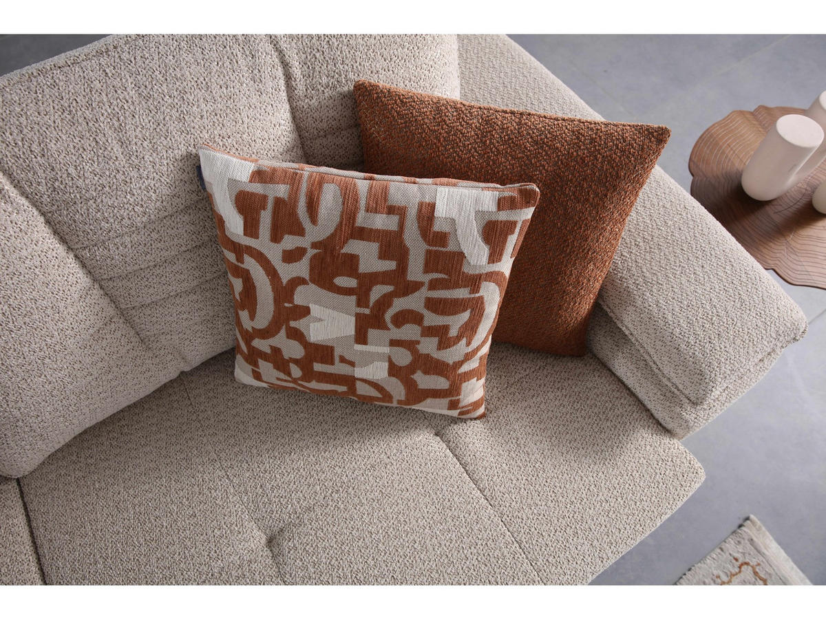 SOFA New Riga 2-Sitzer Mikrofaser Webstoff Beige - Beige, Holz/Textil (180/84/100cm)