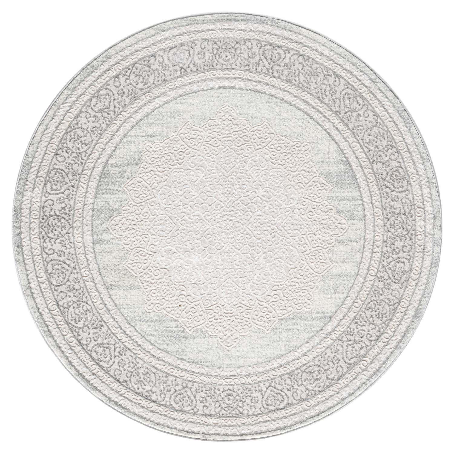 KURZFLOR-TEPPICH Antik 209 Grau 160 cm Rund - Grau, Textil (160/160cm) - carpet city