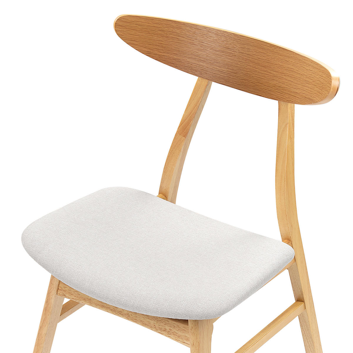 ÉTKEZŐSZÉK 2 darabos Szett Kaucsukfa Világosbarna/Világosszürke Fa színű Lynn - világosbarna, textil/fa (49/78/47cm) - Beliani