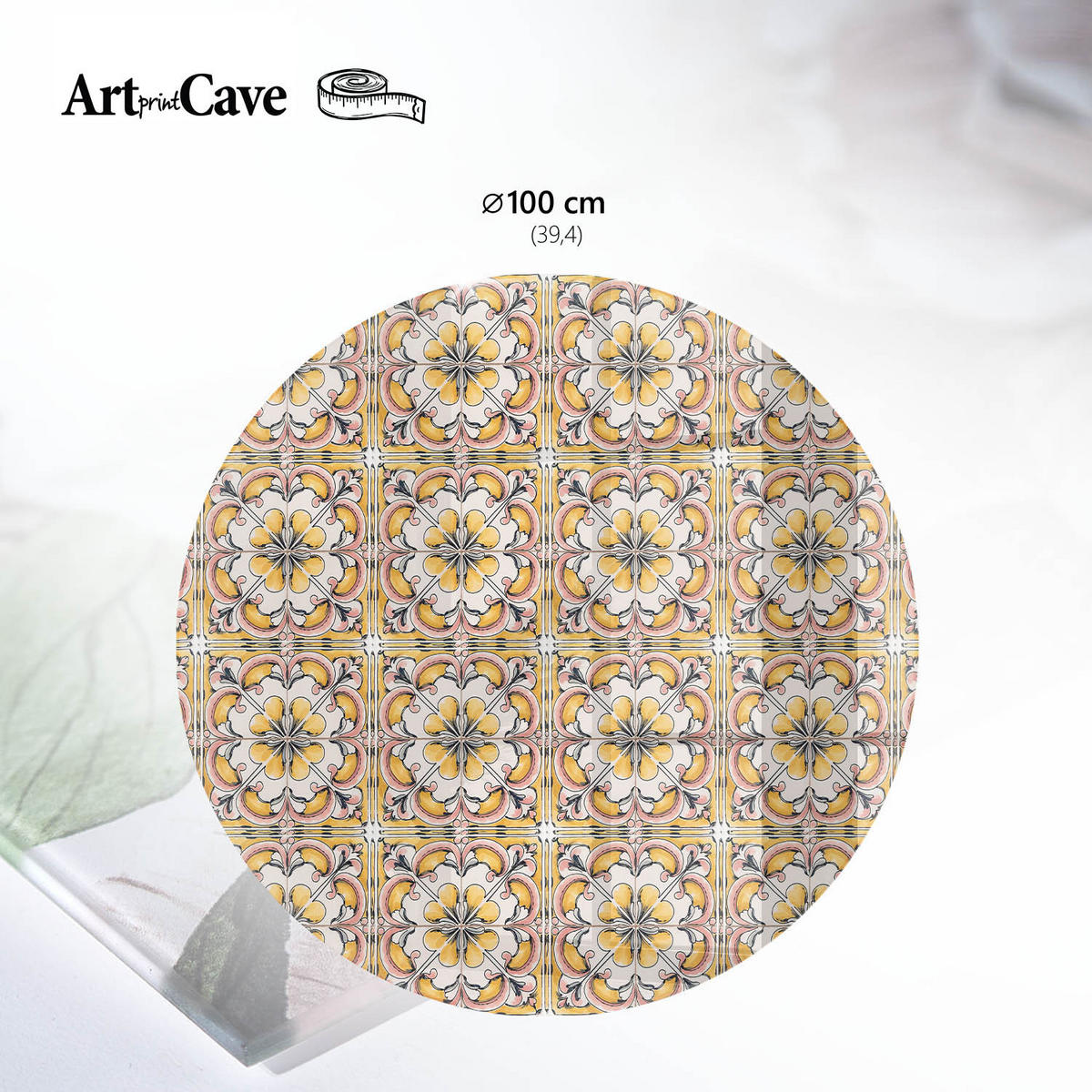 GLASPLATTE fi100 cm – Blumenmuster - Violett, Glas (0.4/100/100cm) - ArtPrintCave