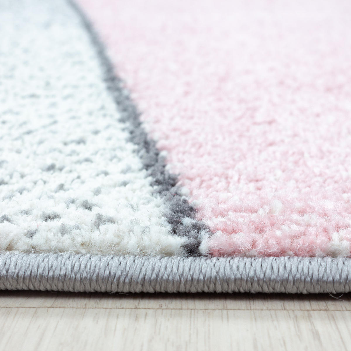 TEPPICH Kurzflor Geometrisch Polypropylen Wohnzimmer Pink Läufer 80x150 - Rosa, Textil (80/150cm) - KADIMA DESIGN