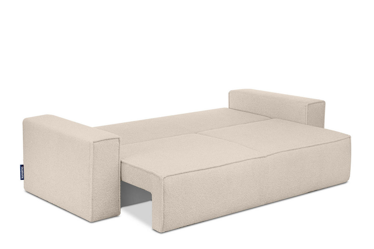 3-SITZER-SOFA NAPI II mit Schlaffunktion, elfenbein - Creme/Weiß, Textil (244/89/101cm) - KONSIMO®