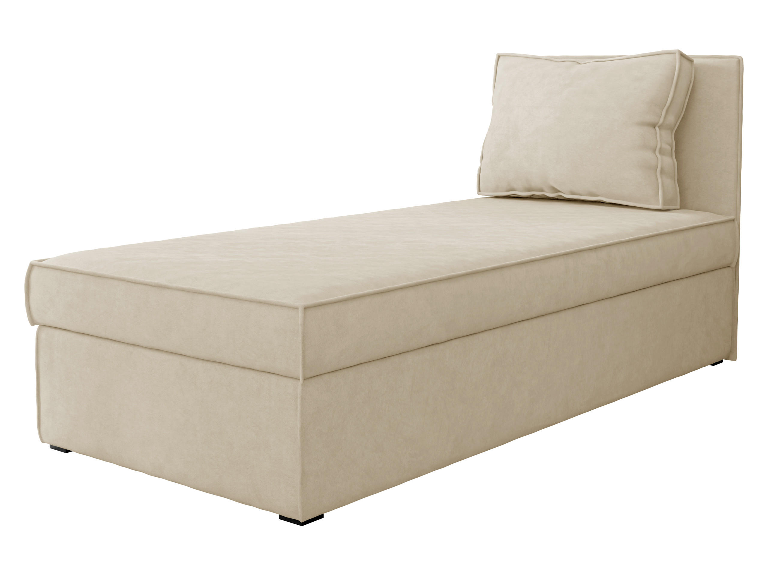 PAT CU LADĂ DE DEPOZITARE Posi - bej/negru, material plastic/material textil (90/200cm) - MIRJAN24