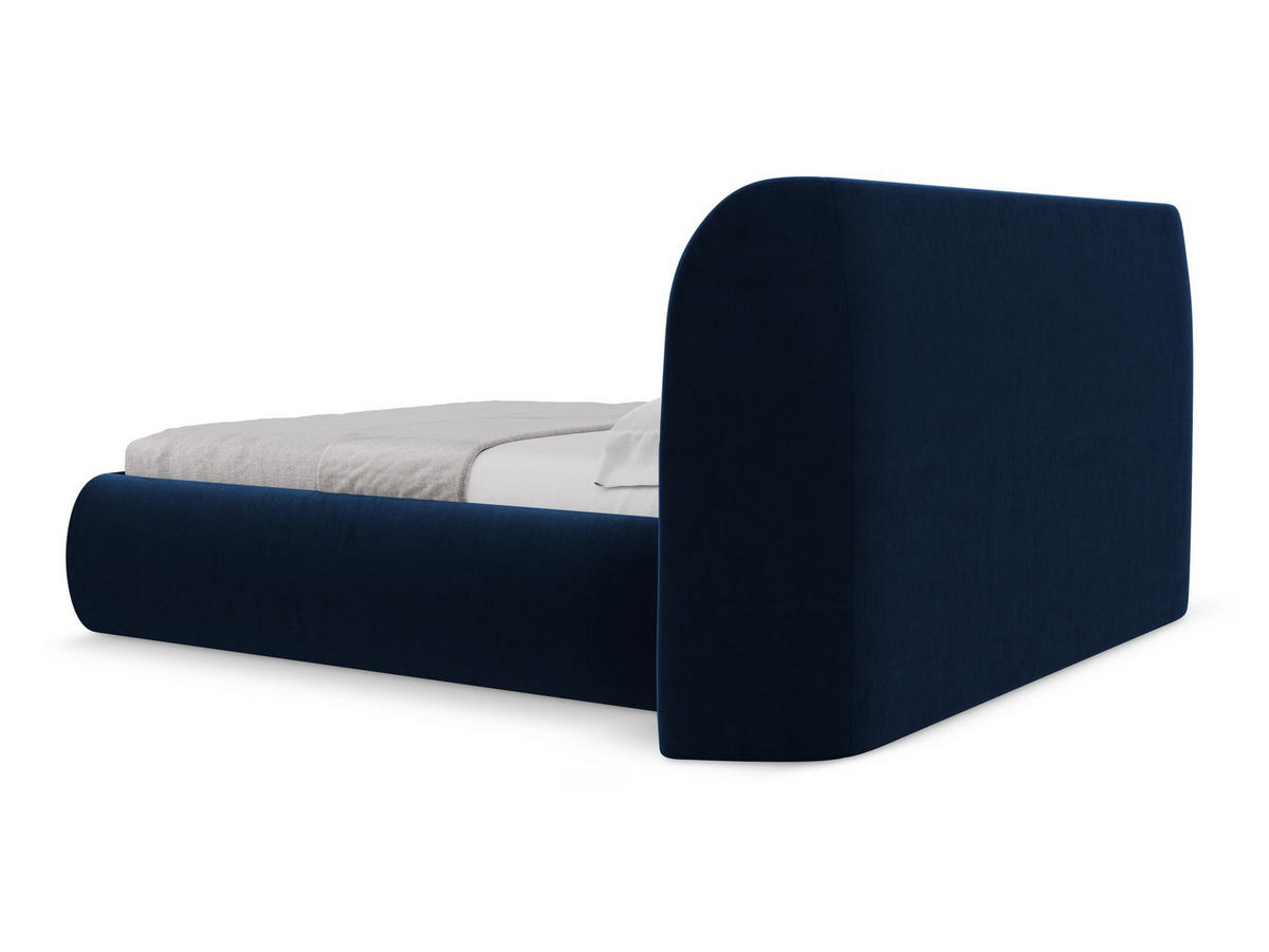 POLSTERBETT mit Bettkasten und Lattenrost 210x215 Blau - Blau/Schwarz, Kunststoff/Textil (160/200cm) - Makamii