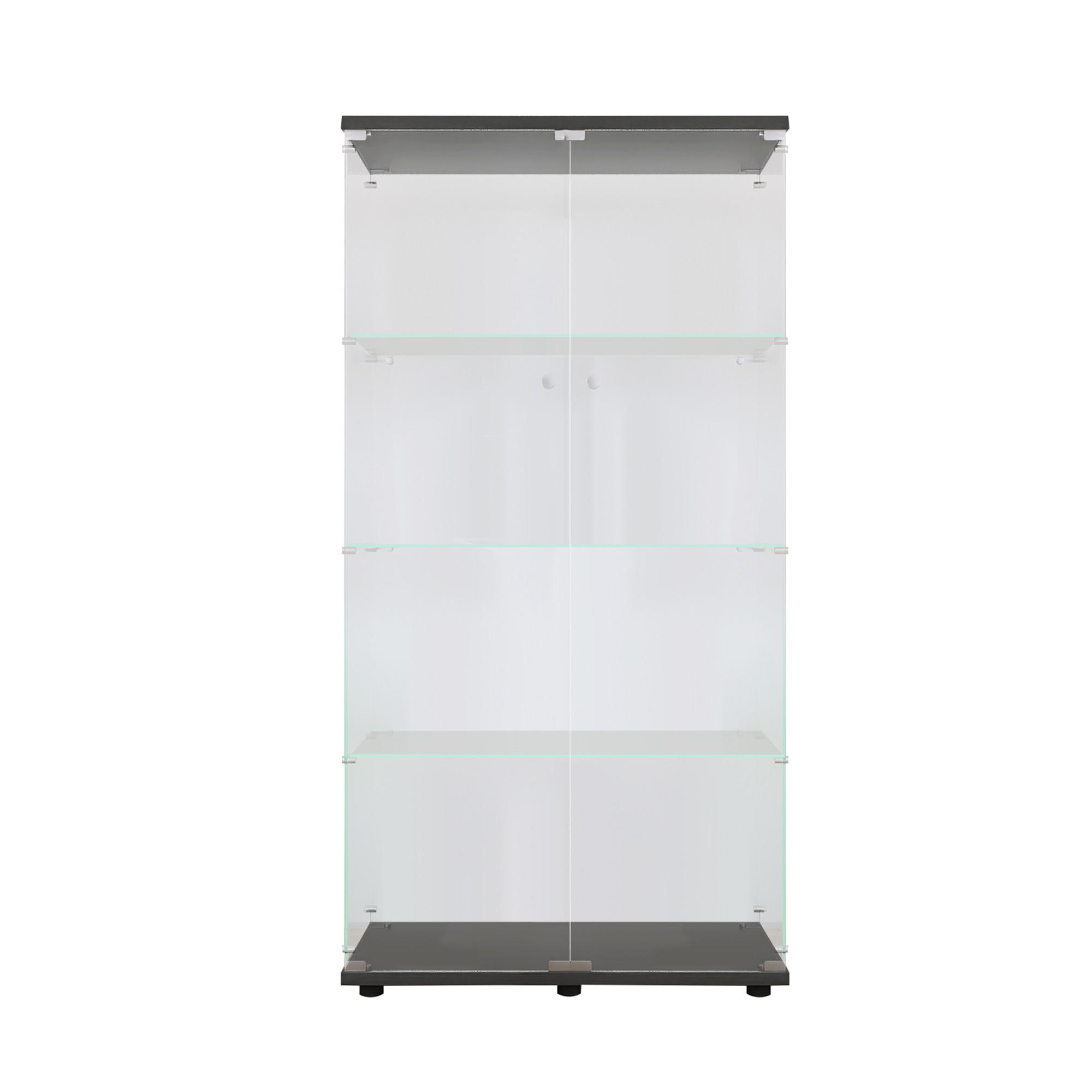 VITRINE 80/36/164 cm mit LED-Beleuchtung, Glasvitrine für Wohnzimmer - Schwarz, Glas (36/164/80cm) - PARAFTA HOME