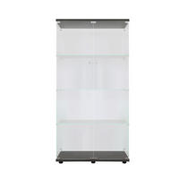 VITRINE 80/36/164 cm mit LED-Beleuchtung, Glasvitrine für Wohnzimmer - Schwarz, Glas (36/164/80cm) - PARAFTA HOME