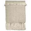 DECKE Fringe Weiß - Weiß, Textil (125/150cm) - Malagoon
