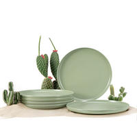 TELLER-SET VICTO 6-tlg Speiseteller - Grün, Keramik (27cm) - KONSIMO®