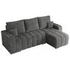 ECKSOFA KIRASSO L Dunkelgrau Cord - Dunkelgrau/Grau, Textil (245/147cm) - MKS