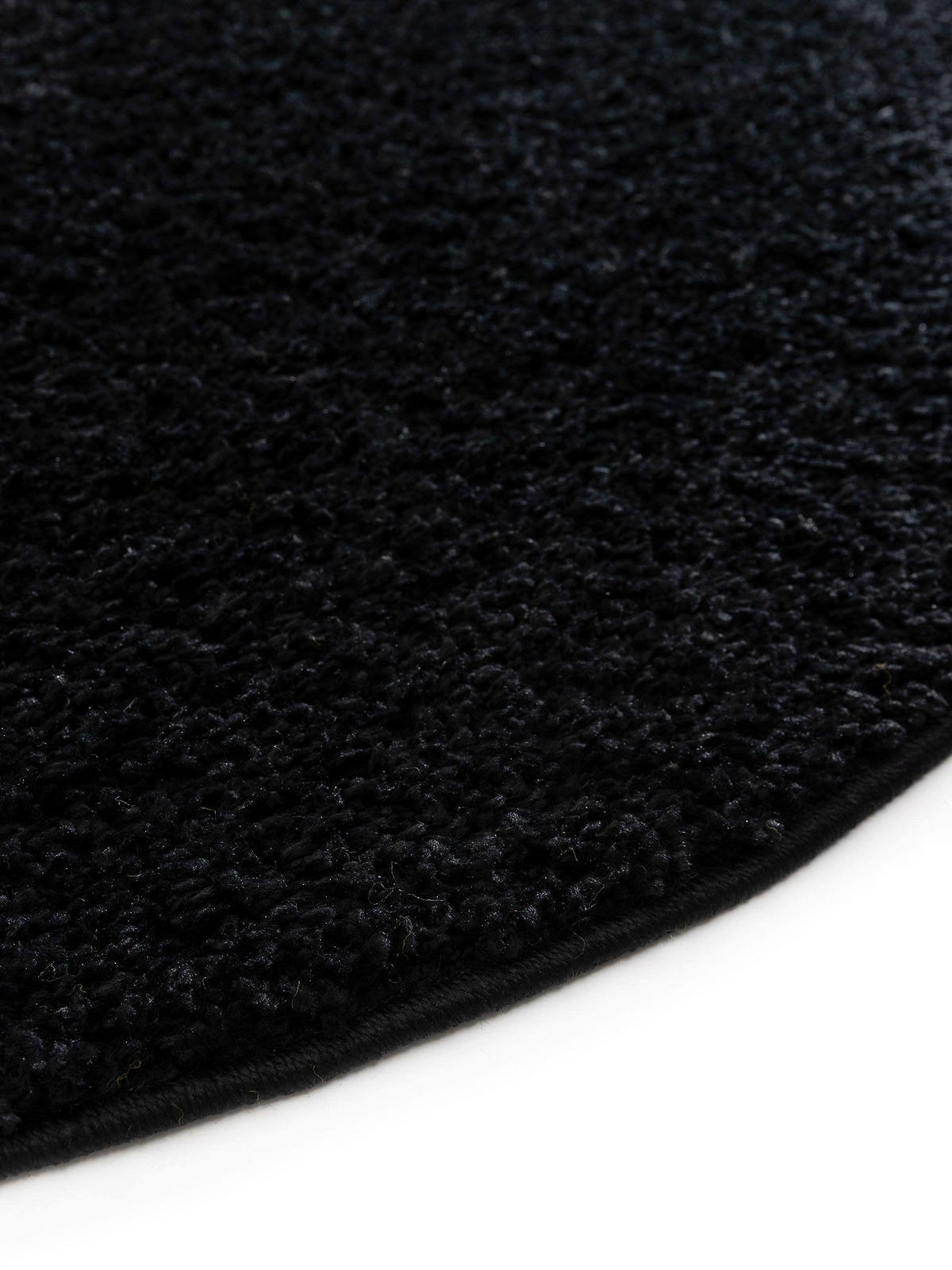 HOCHFLORTEPPICH Soho Schwarz ø 160 cm rund - Schwarz, Kunststoff (160/160cm) - benuta