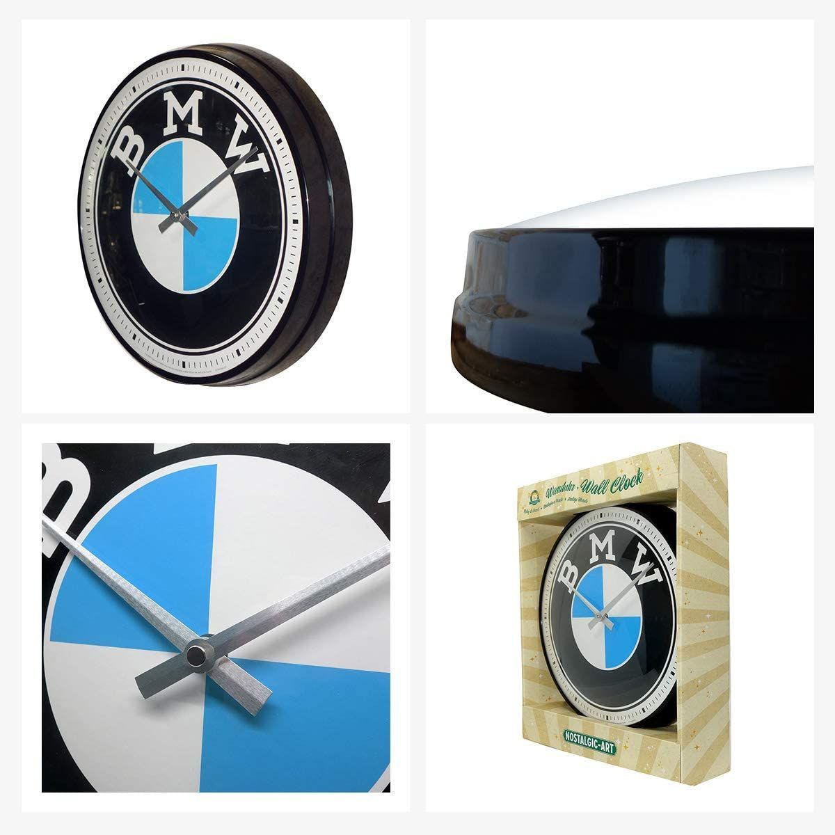 WANDUHR 31 cm BMW Logo - Blau/Weiß, Metall (31/31/5cm) - Nostalgic-Art