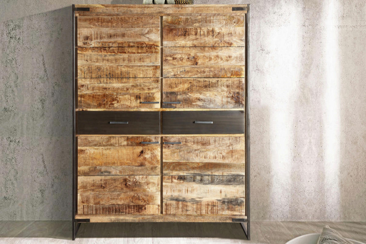 HIGHBOARD ARTA - Beige/Schwarz, Holz/Metall (120/160/40cm) - SAM