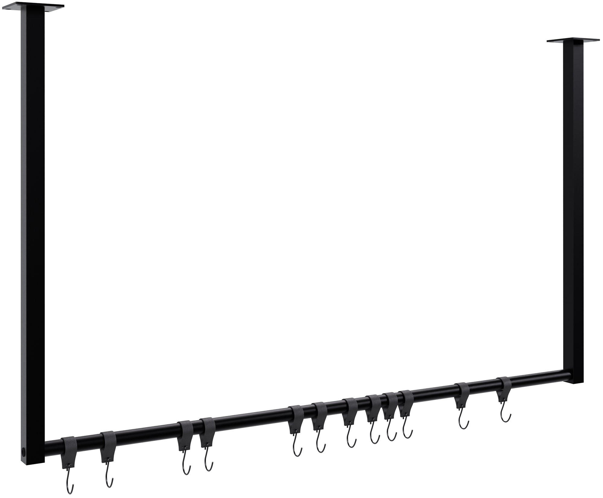 KLEIDERSTÄNDER 150x38x120-schwarz-Metall - Schwarz, Metall (100/60/7cm) - CLP