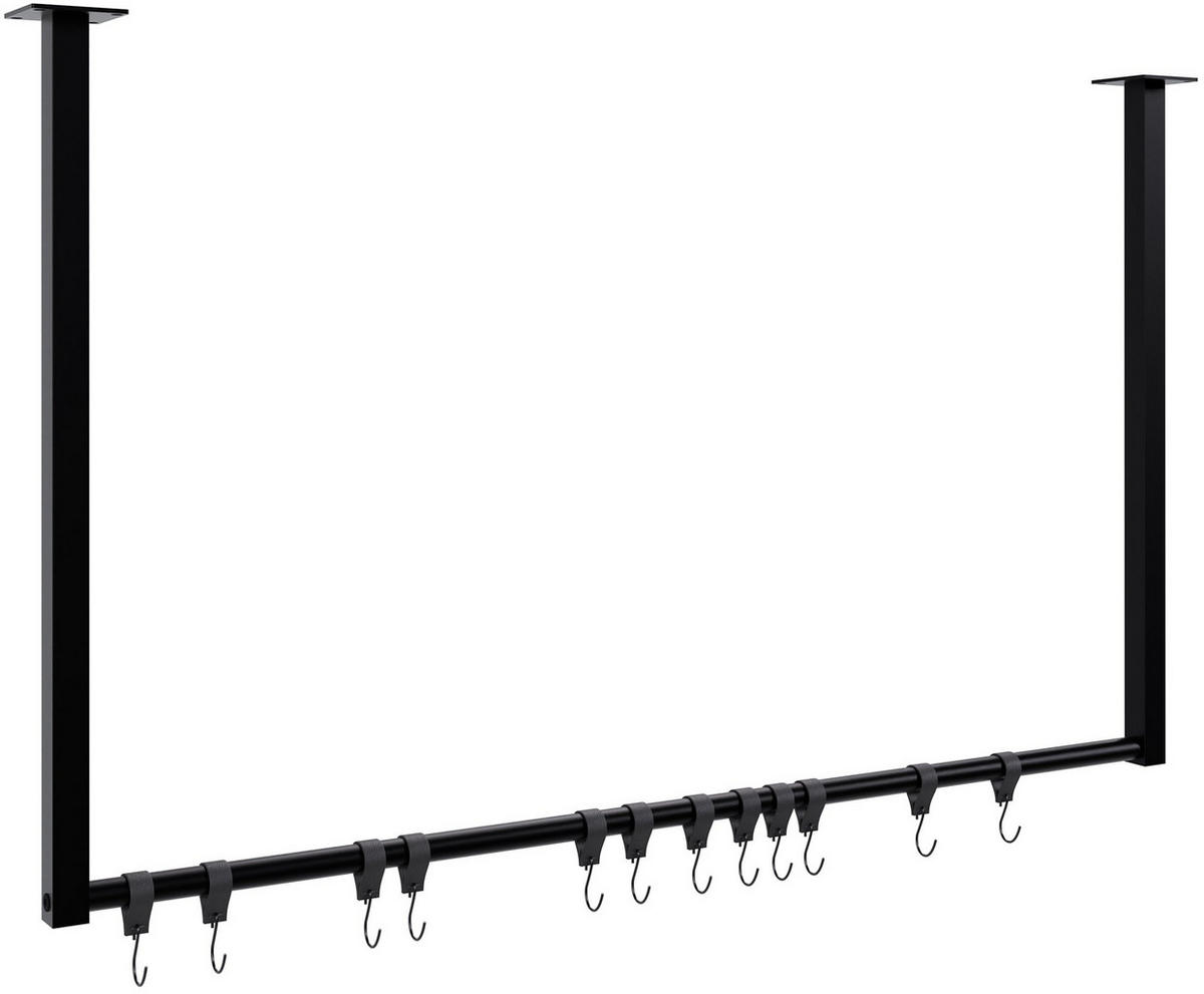 KLEIDERSTÄNDER 150x38x120-schwarz-Metall - Schwarz, Metall (100/60/7cm) - CLP