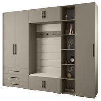 GARDEROBEN-SET 236,7/290/47 - Kaschmir/Schwarz, Holz/Kunststoff (290/236.7/47cm) - Abiks Möbel
