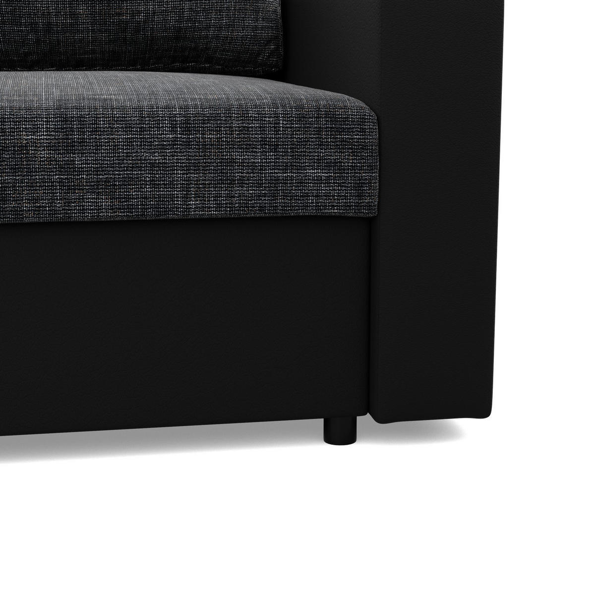 LOUNGESESSEL LUNA, BONELL, Schwarz + Schwarz - Schwarz, Textil (83/92/92cm)