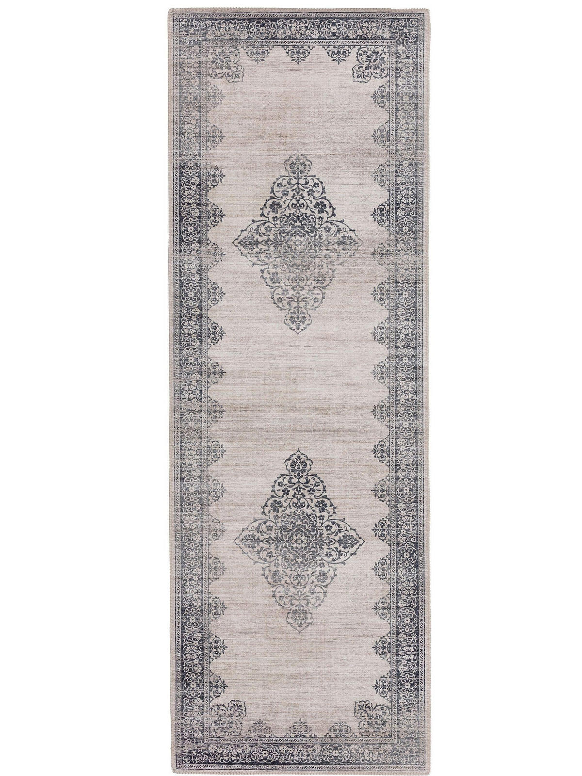 LÄUFER Laury Grau 80x240 cm - Grau, Textil (80/240cm) - benuta Pop