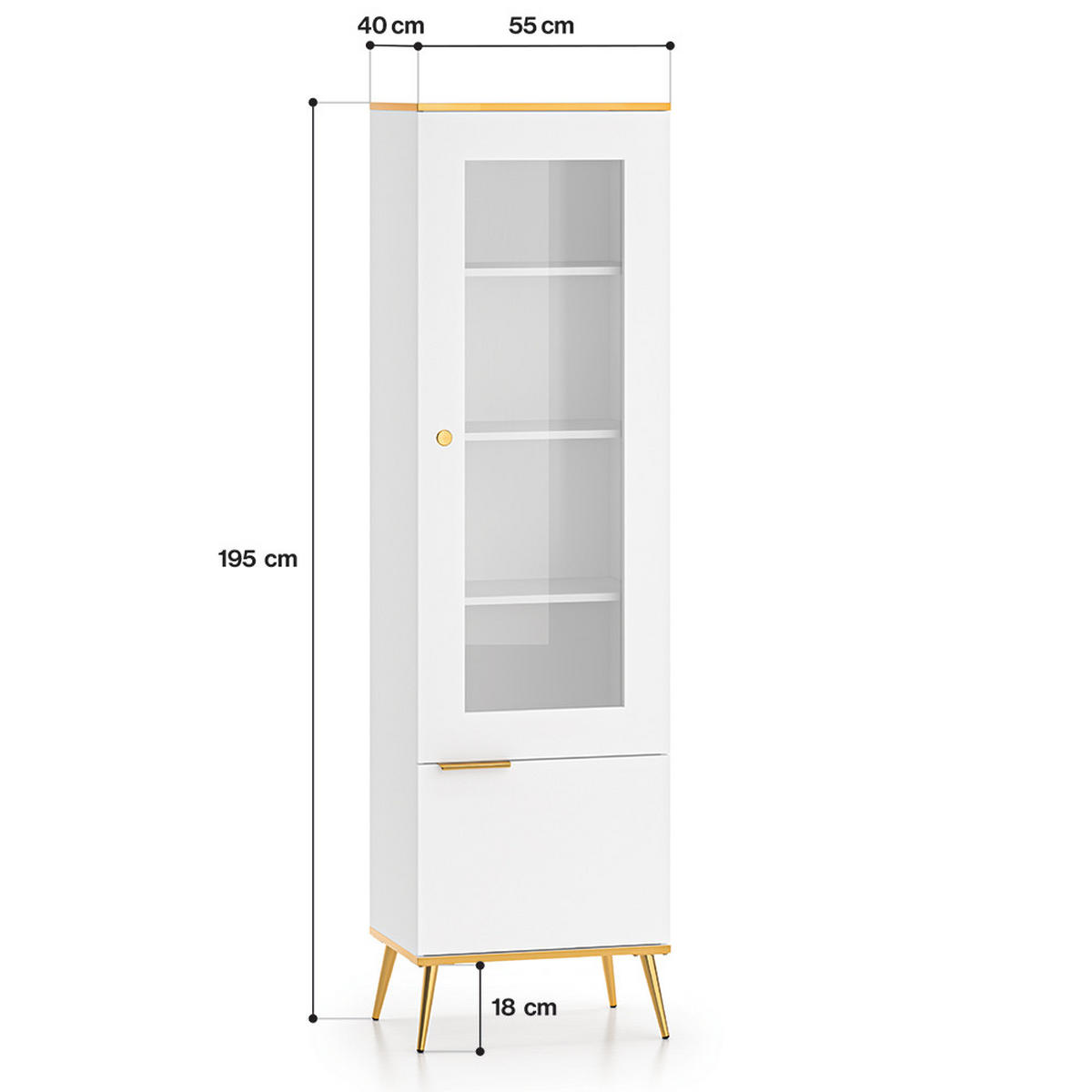 WOHNZIMMER-SET 2-TLG. Vlora-131 - Weiß, Holzwerkstoff (225/195/40cm) - Lomado