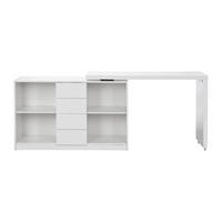 SCHREIBTISCH - 120 cm, 190 cm x 42 cm - Holz, Platte - Weiß - PAVELO - Weiß, Holz (42/120/76.5cm) - Vente-Unique