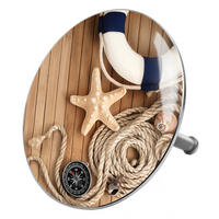BADEWANNENSTÖPSEL Maritime - Beige, Metall (8/10/10cm) - Sanilo