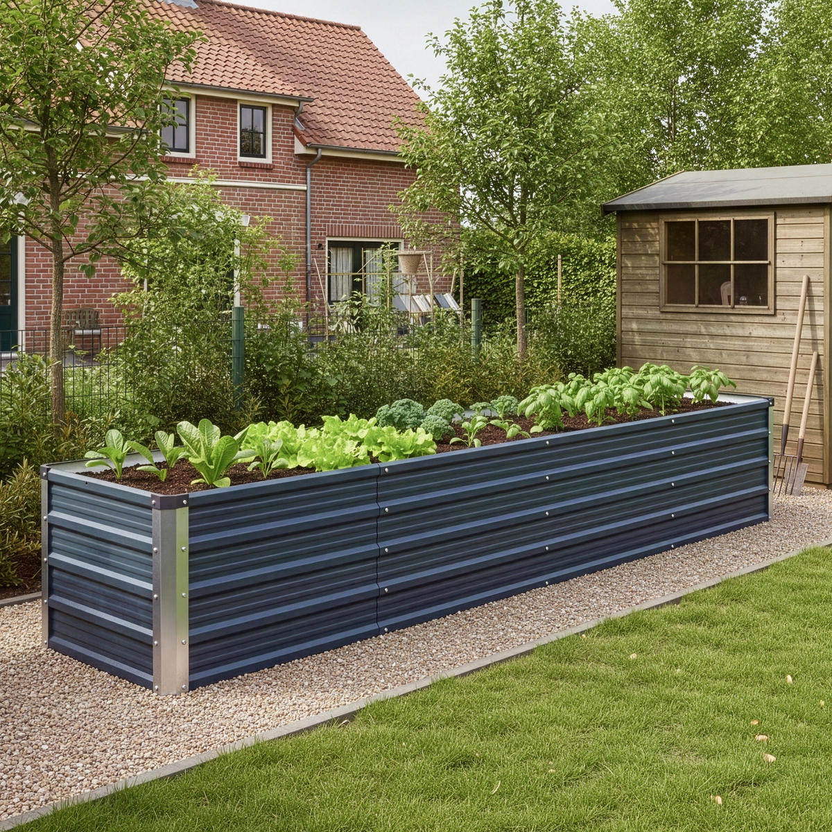 PFLANZBEET Nijmegen - Anthrazit, Metall (240/44/47cm) - [en.casa]