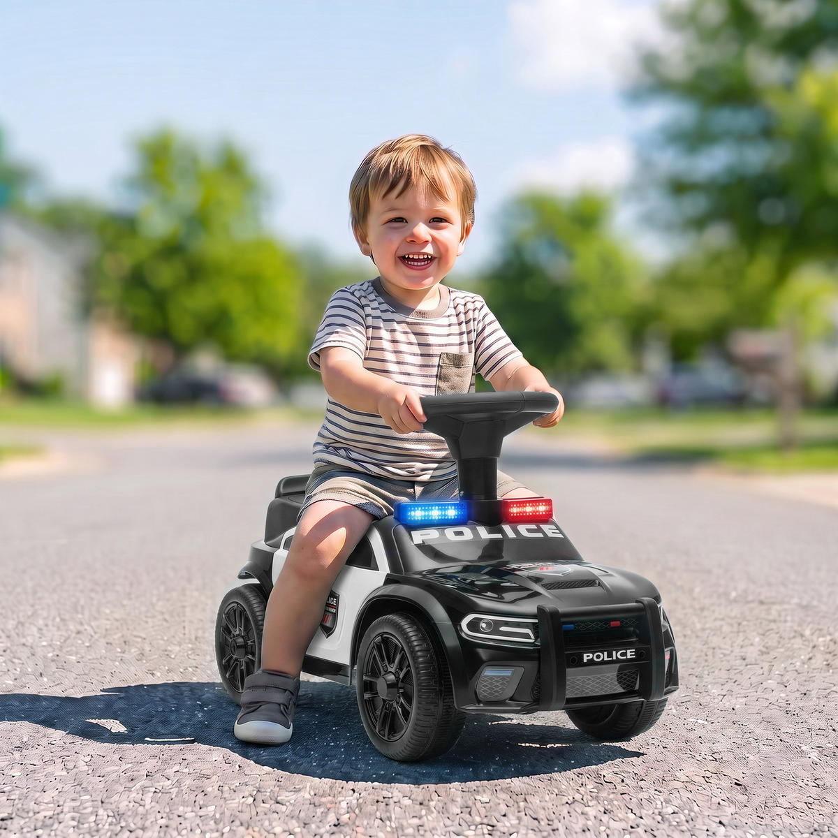 KINDER-RUTSCHAUTO Kunststoff Schwarz - Schwarz, Kunststoff (65/29.5/36cm) - AIYAPLAY