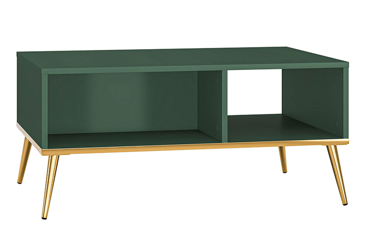 COUCHTISCH Forest dunkelgrün / gold 90 / 60 / 42cm - Grün, Holz/Holzwerkstoff (60/90/42cm) - Feldmann-Wohnen