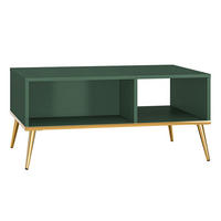 COUCHTISCH Forest dunkelgrün / gold 90 / 60 / 42cm - Grün, Holz/Holzwerkstoff (60/90/42cm) - Feldmann-Wohnen