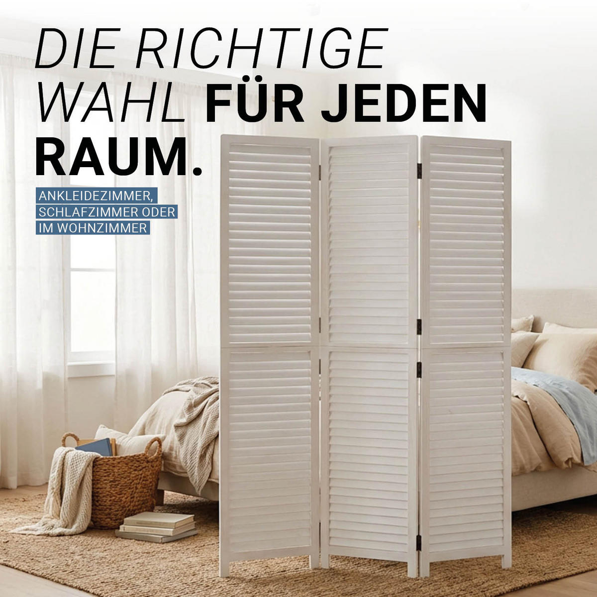 PARAVENT 120/170 cm Weiß - Weiß, Holz (120/170/2cm) - Homestyle4u