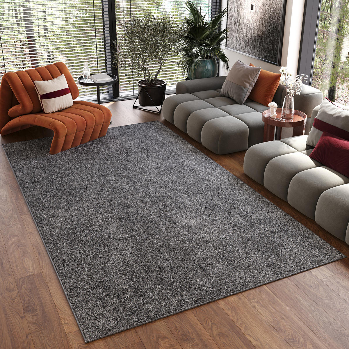 TEPPICH NOYAN Grau 140/200 cm - Grau, Kunststoff (140/200cm) - Tapiso