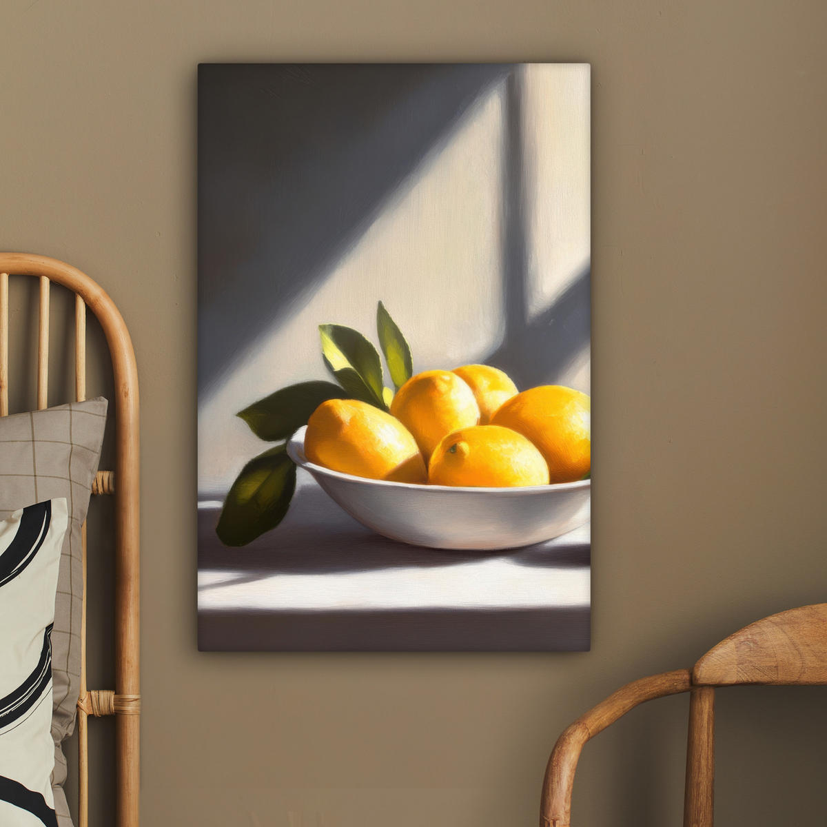 LEINWANDBILD Zitronen - Stilleben - Gelb 60x90 cm - Gelb, Textil (60/90cm) - MuchoWow