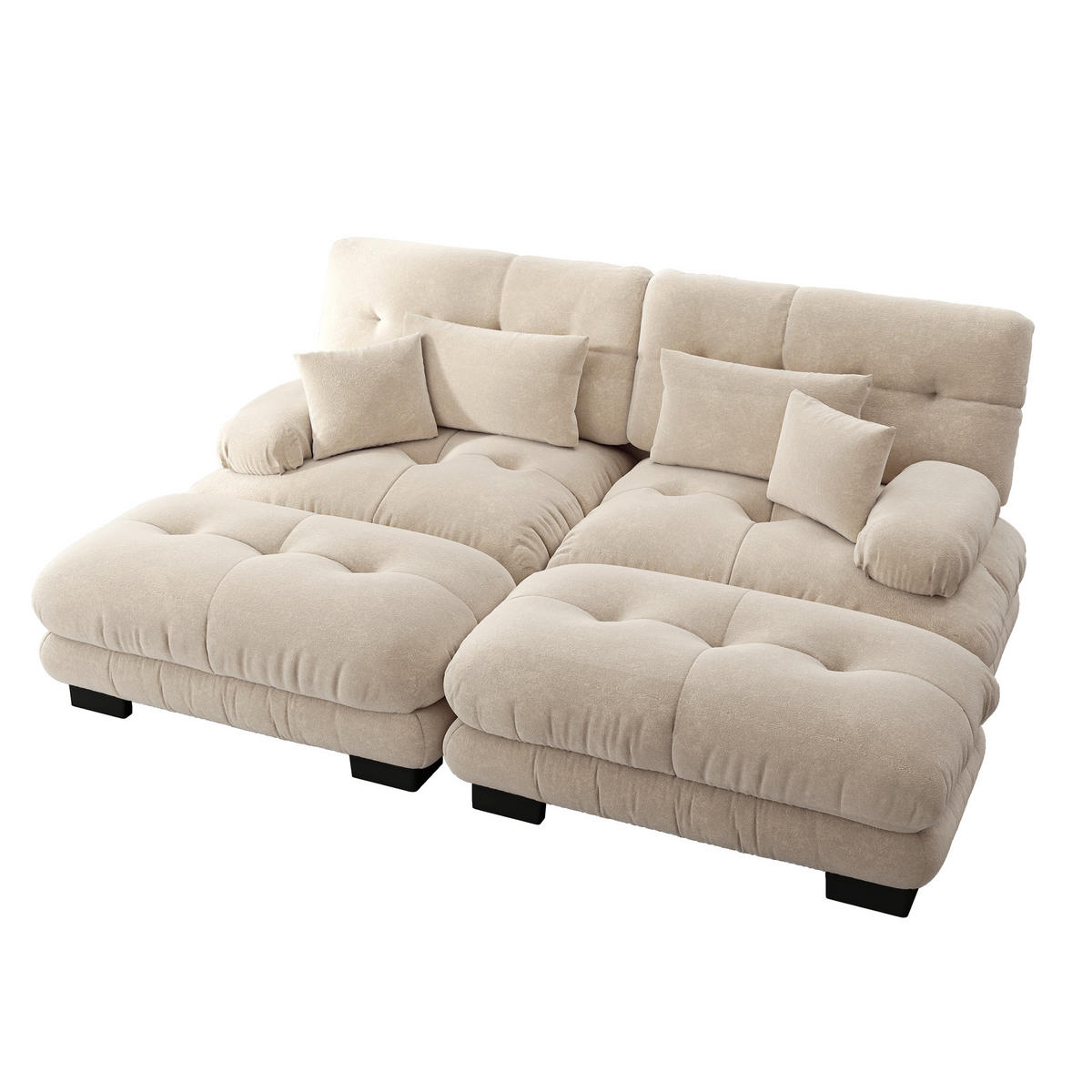 SOFA 2-Sitzer 220/145/81 cm Hellbraun - Hellbraun, Textil (145/81/220cm)
