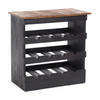 FLASCHENREGAL RUSTIQUE Recyclingholz massiv, für 12 Flaschen, mit Ablagefläche 04 schwarz-natur - Graubraun, Holz (70/70/38cm) - DESIGN DELIGHTS