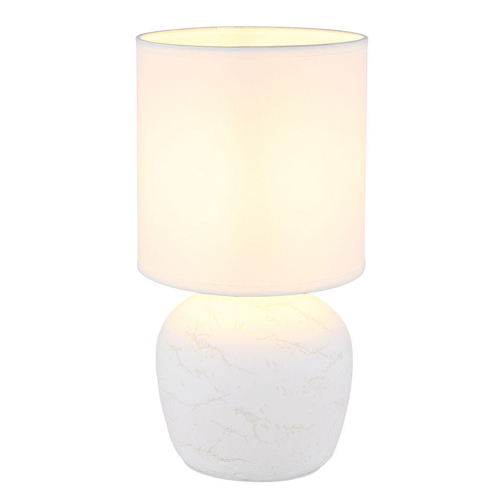 TISCHLEUCHTE Keramik Weiß - Weiß, Textil (16/16/31.5cm) - Globo Lighting
