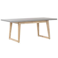 GARTENTISCH Beton/Akazienholz 180/90 cm Oria - Hellbraun/Grau, Stein (90/180/75cm) - Beliani