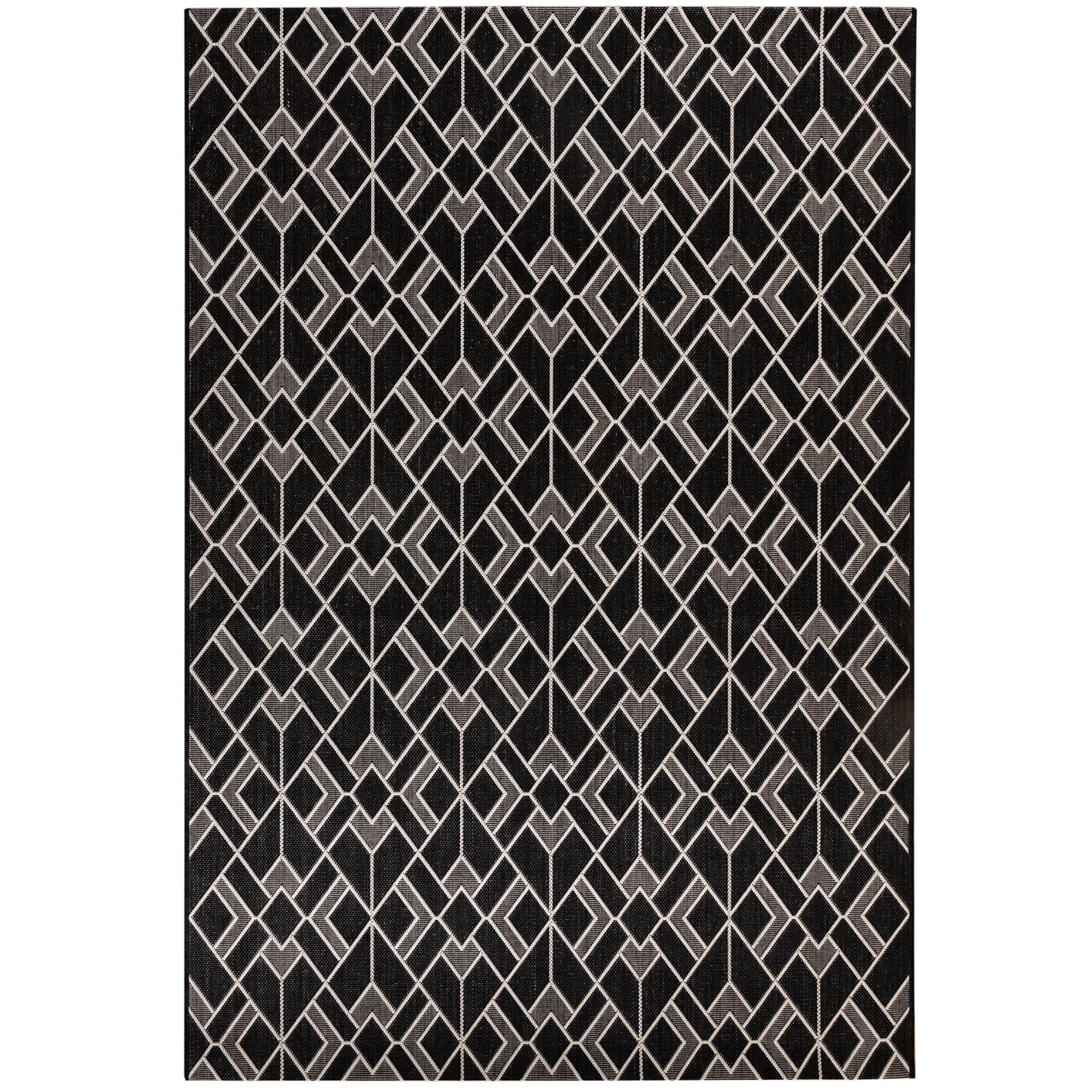 OUTDOORTEPPICH 120/170 cm Bergen Raute - Schwarz, Textil (120/170cm) - Steffensmeier