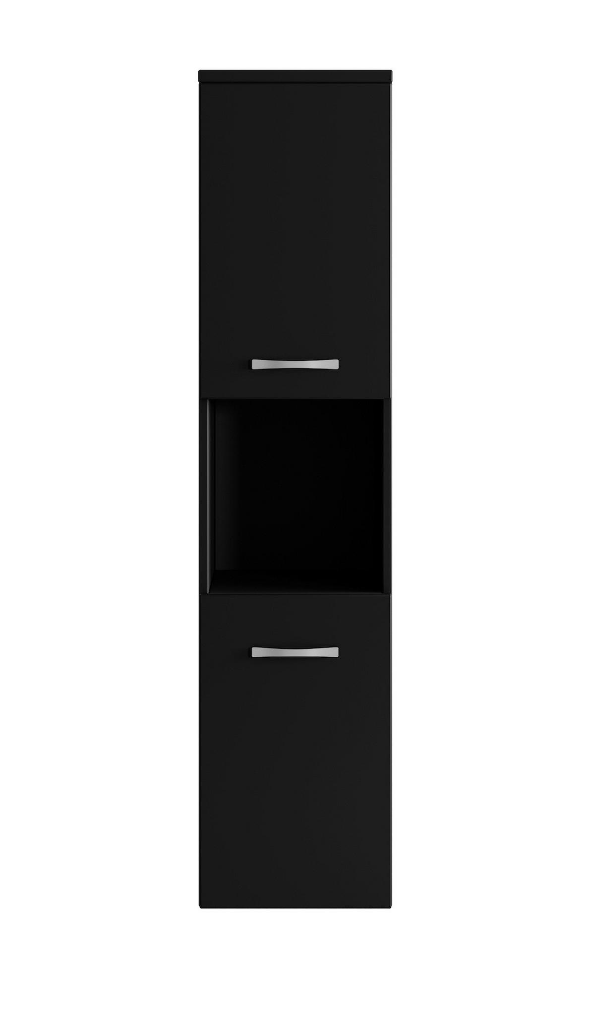 BADEZIMMERSCHRANK Montreal mit 2 Türen Grün Matt - 30 x 30 x 130 cm - Schwarz, Holz (30/131/30cm) - Badplaats