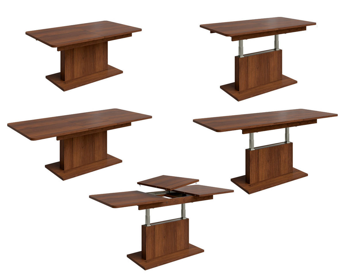 COUCHTISCH rechteckig Nussbaum 126/70/58 cm - Nussbaumfarben, Holzwerkstoff (70/126/58cm) - designimpex