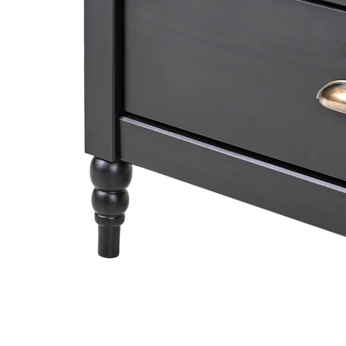 SIDEBOARD mit 2 Türen Kiefernholz Schwarz Shillington - Schwarz, Holz (150/83/40cm) - Beliani