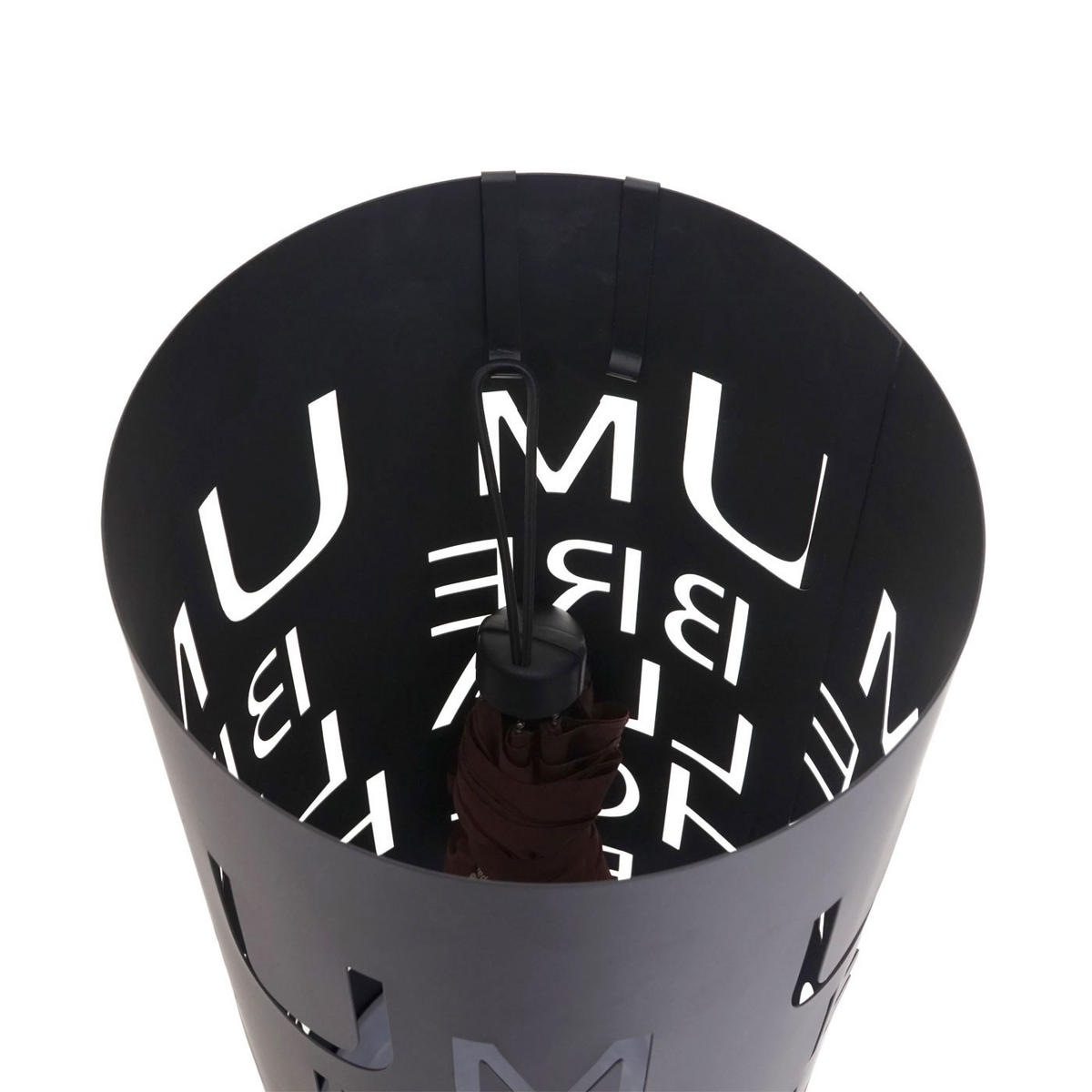SCHIRMSTÄNDER SCHRIFT SCHWARZ Schwarz - Schwarz, Metall (22/55/22cm) - MCW