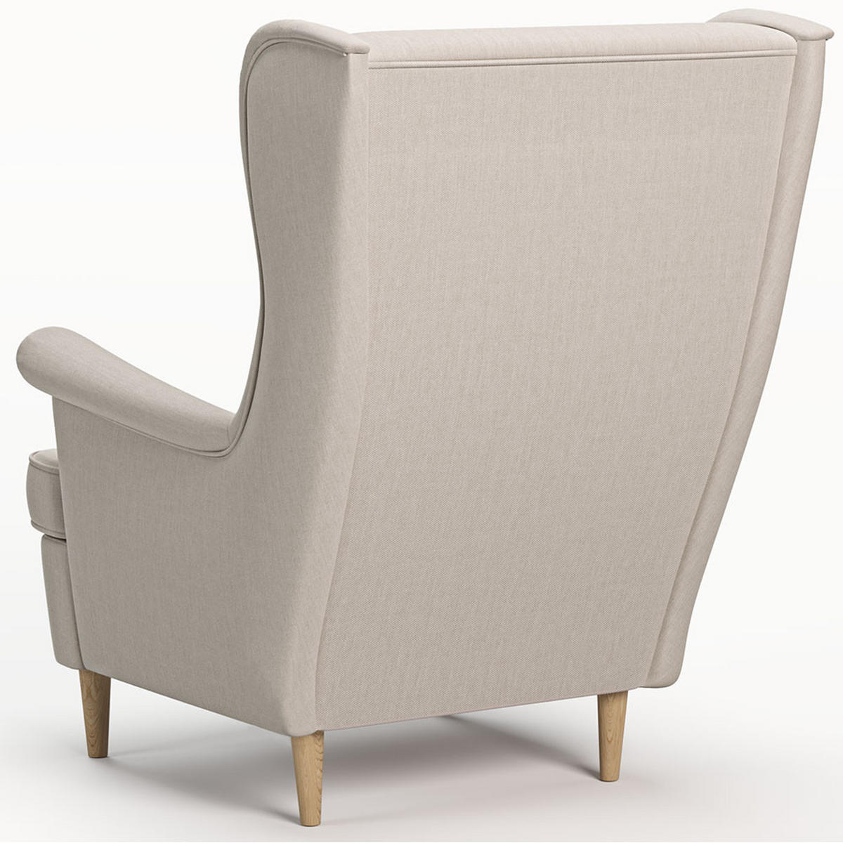 OHRENSESSEL Luno Beige klassisches Design Stoff ES-6 - Beige/Naturfarben, Holz/Textil (62/101/80cm) - Jana