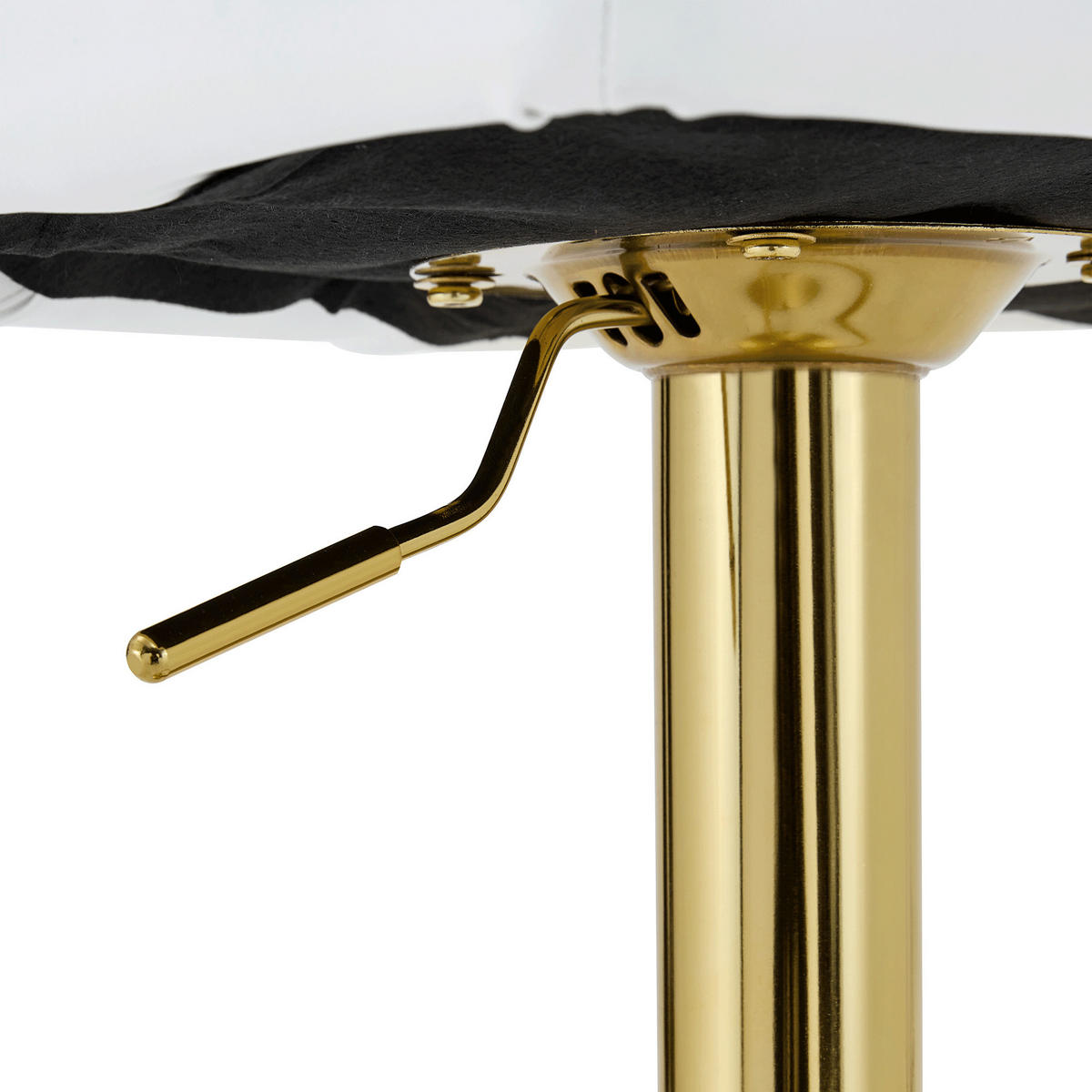 BARHOCKER Weiß-Gold 2er-Set höhenverstellbar drehbar 360° mit Kunstleder - Weiß, Metall (52/93/45cm) - PANGIVO