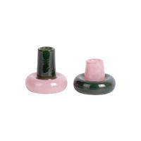 KERZENSTÄNDER Set Firenze - Grün/Rosa - 8 cm - Grün, Glas (2/8/2cm) - Present Time