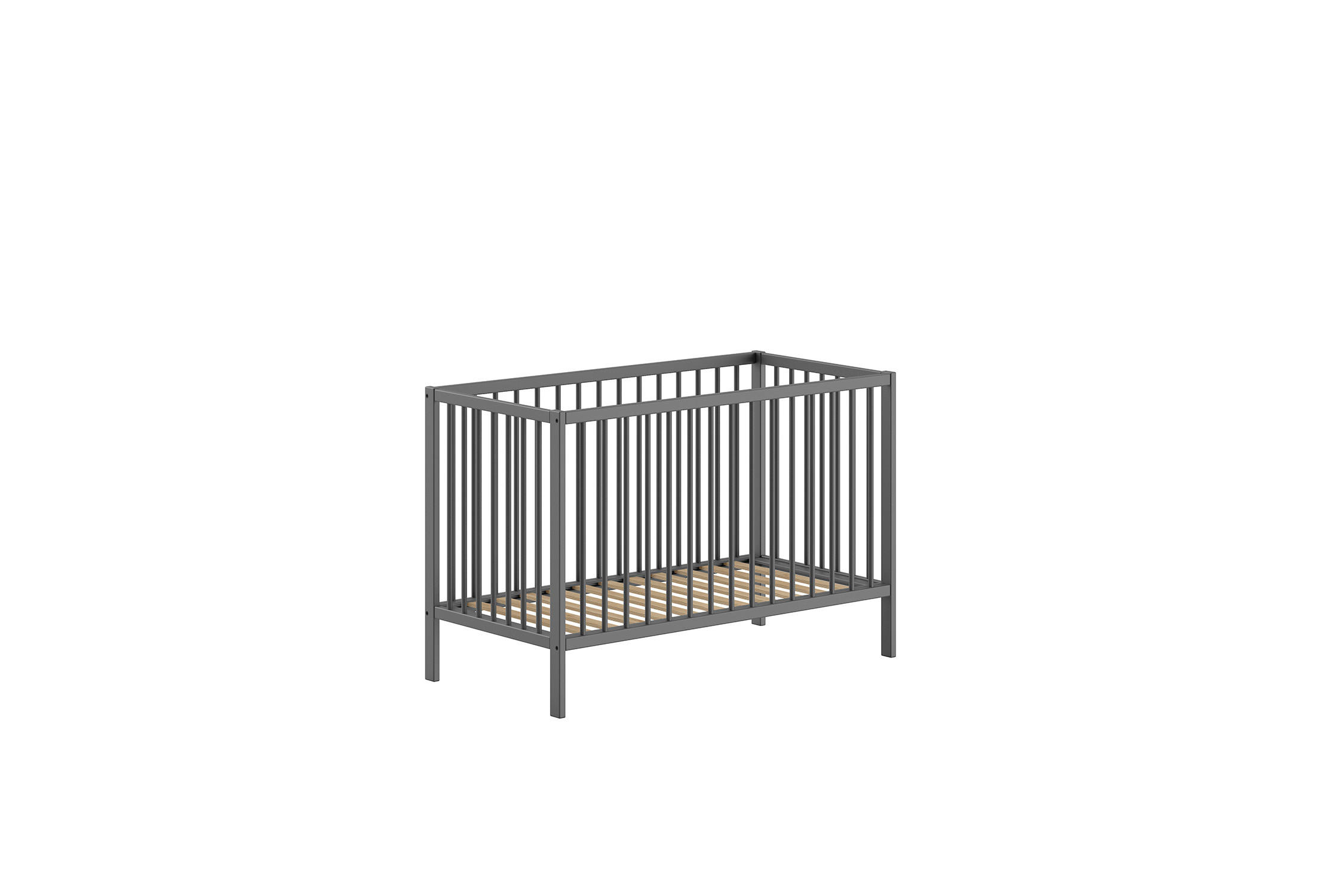 BABYBETT DINO Grau 66x125x85 cm - Grau, Holz - FURNLUX