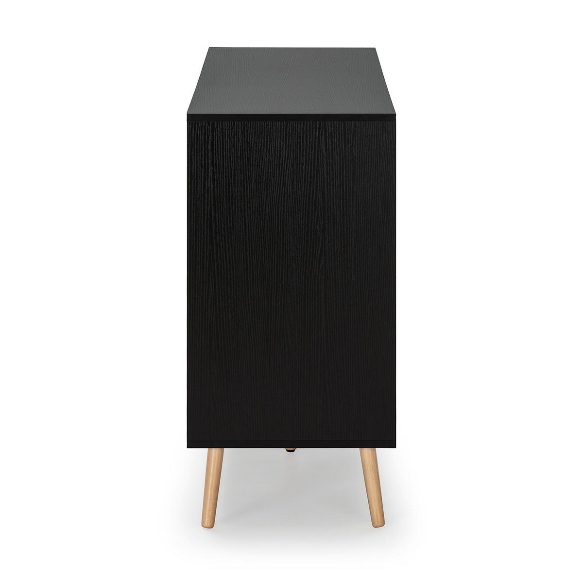 SIDEBOARD Apolo 2 Türen 1 Schublade, Schwarz/Holzfarbe - Schwarz, Holzwerkstoff (136/80/40cm)