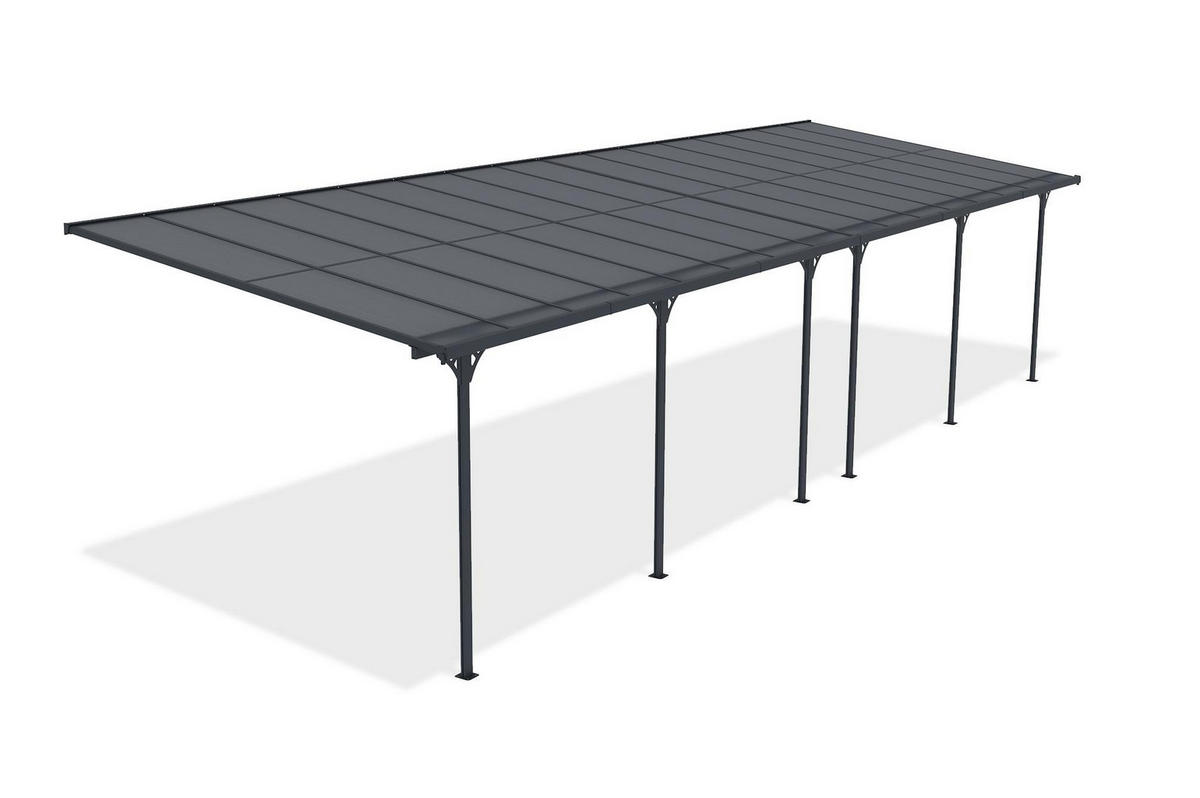 PERGOLA / CARPORT Kleo Grau 10m x 3m - Grau, Metall (990/270/300cm) - Cazeboo