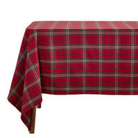 TISCHDECKE Edward rot kariert, 137/228 cm, 100% Baumwolle - Rot, Textil (137/228cm) - Homescapes