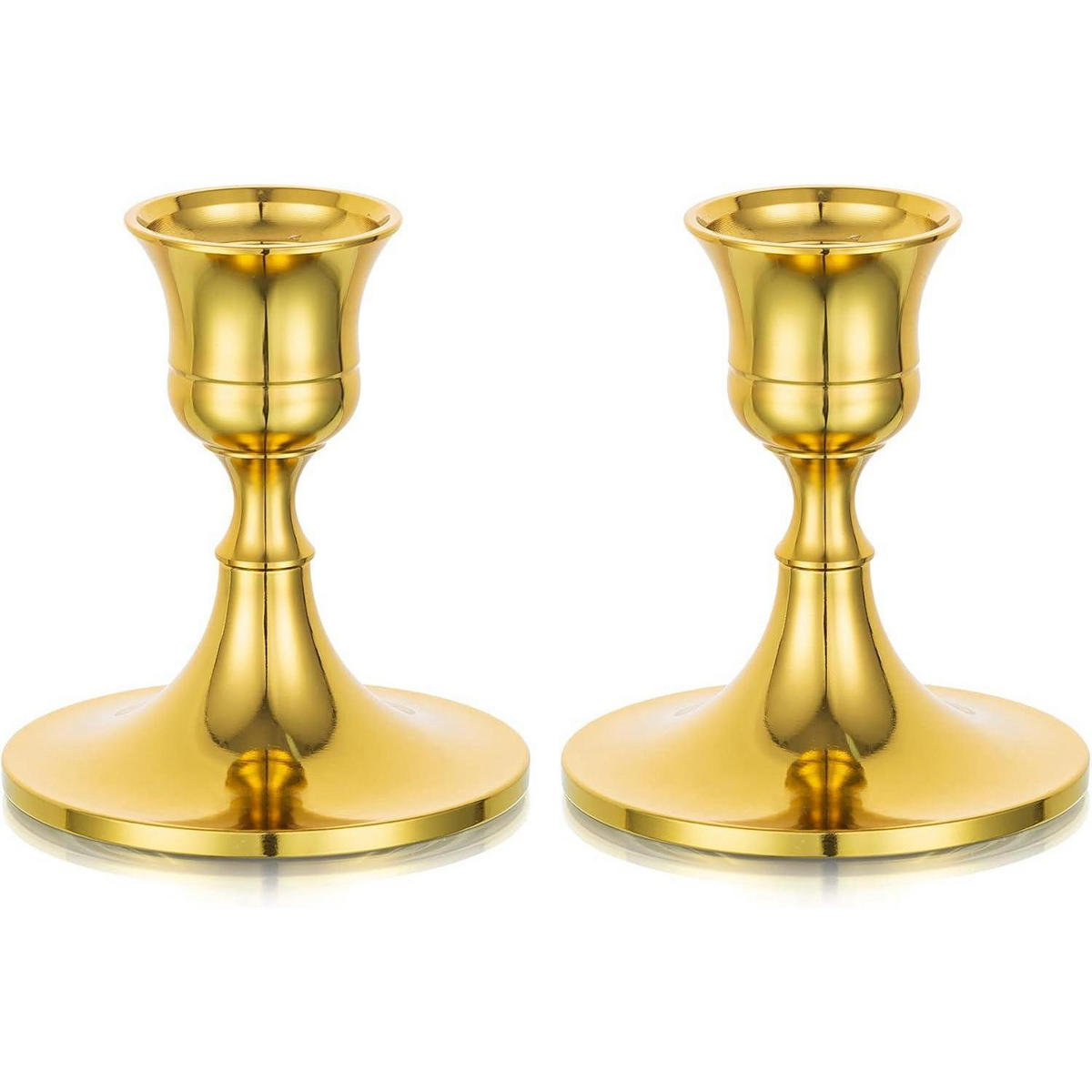 KERZENSTÄNDER 4er Set Gold Metall 7,5 cm - Goldfarben, Metall (6.5/7.5/6.5cm)